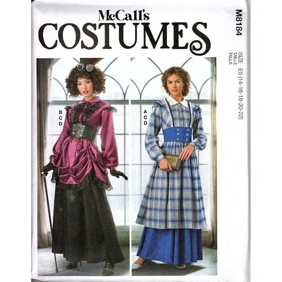 McCall's M8184 Misses 14 to 22 Victorian Steampunk Costume Uncut Sewing Pattern - Picture 1 of 2